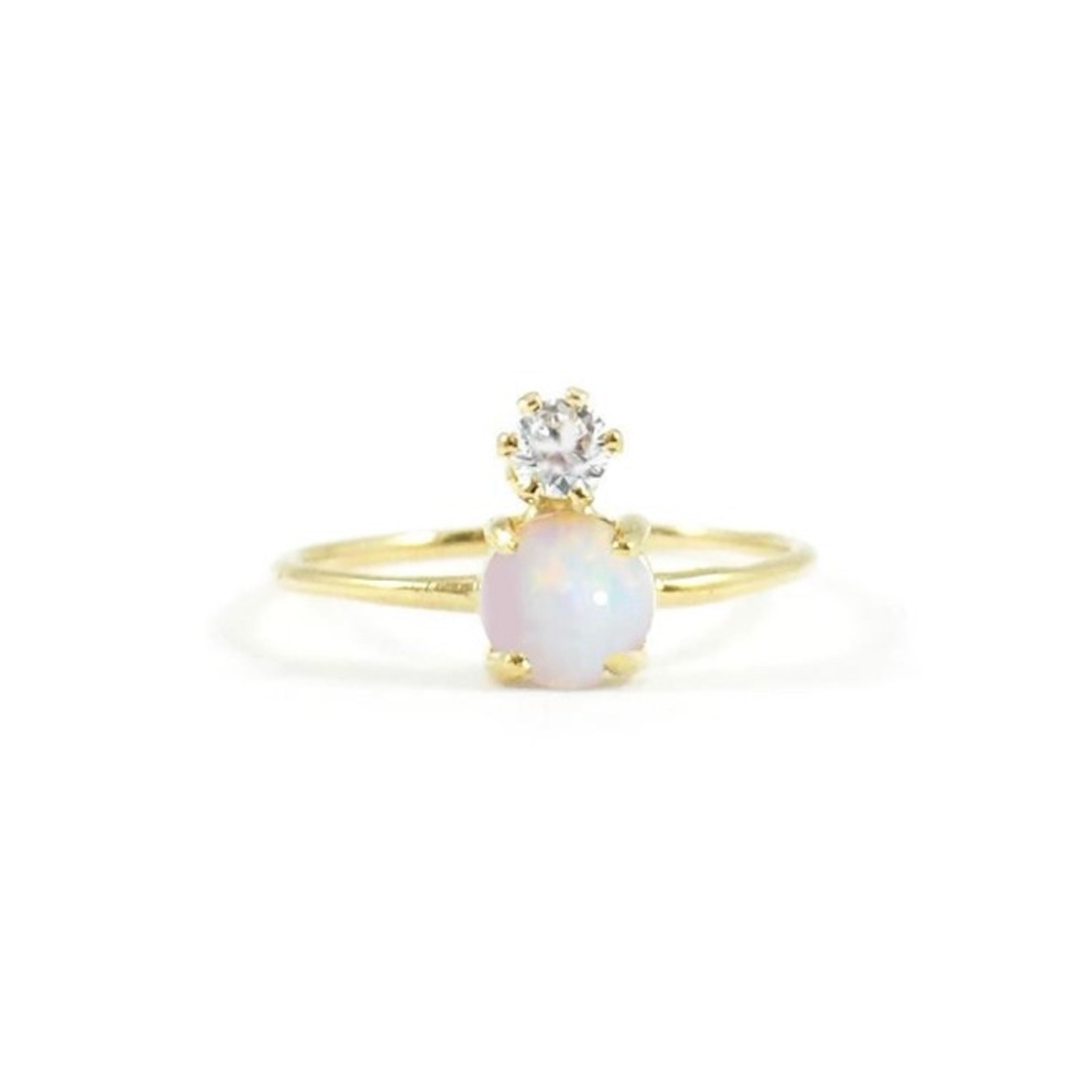 Double Dose Gold Ring (opal and diamond) La Kaiser